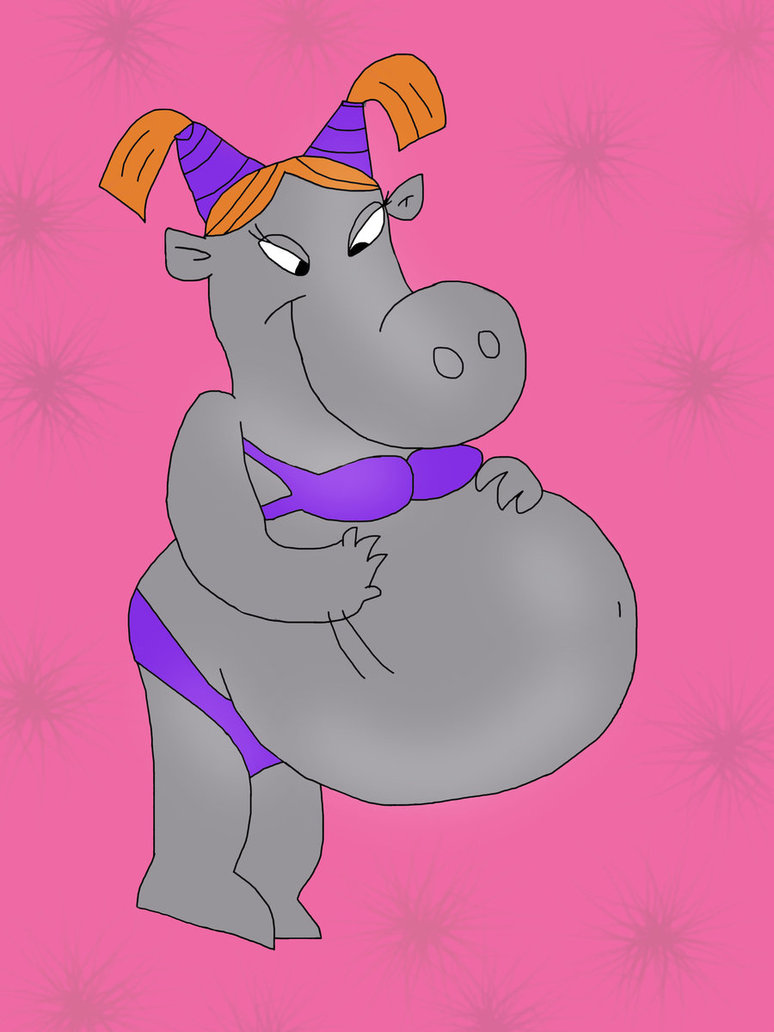 buttercupnergal_(artist) female latanya_hippo my_gym_partner's_a_monkey pregnant skimpy