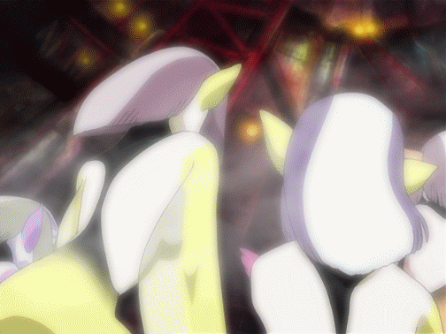animated animated_gif armor blue_eyes blue_submarine_no_6 breasts collar monster_girl nude open_mouth saliva shark steam tongue verg water what yellow_eyes