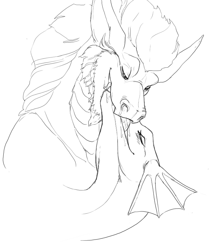 dragon female frills kissing male mane reptile saliva scales scalie sefeiren sketch slitherette tongue