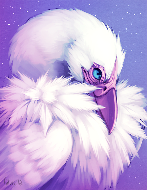 ambiguous_gender blue_eyes falvie purple_theme solo stars unknown_species white_feathers