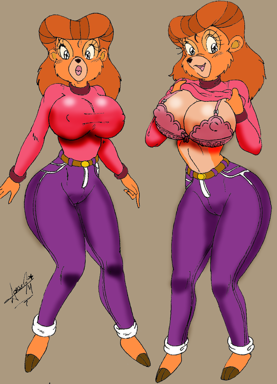 big_butt big_hair big_thighs bra breasts butt cleavage clothed clothing disney female jojocoso lingerie mammal milf mother nipples open_mouth parent rebecca_cunningham solo supergeorgesapiens talespin underwear voluptuous
