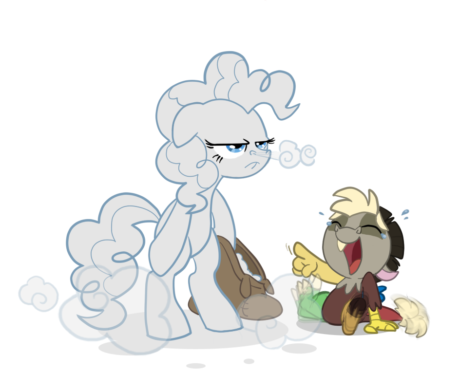 bag blue_eyes couple discord_(mlp) draconequus equine eyes_closed female feral flour friendship_is_magic horse laugh male mammal my_little_pony nose_snort pinkie_pie_(mlp) plain_background pony snort spiritto tears transparent_background young