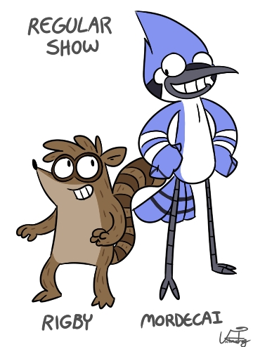 2 bird blue blue_body blue_jay jay male mammal mordecai plain_background raccoon regular regular_show rigby show smile toes white_background