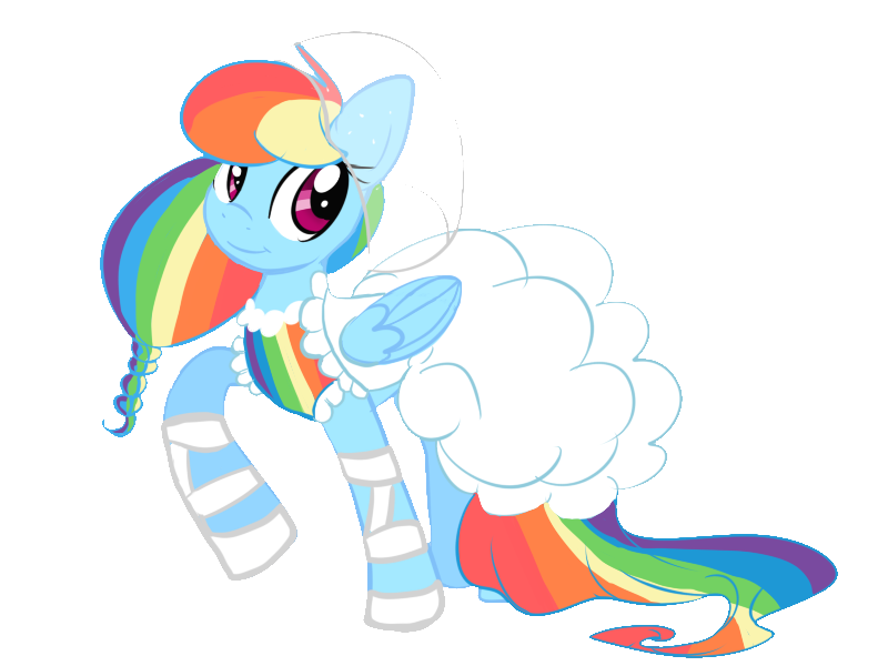 anaxboo dash equine female feral friendship_is_magic horse mammal my_little_pony pegasus plain_background pony rainbow rainbow_dash_(mlp) solo transparent_background wedding_gown wings zombs