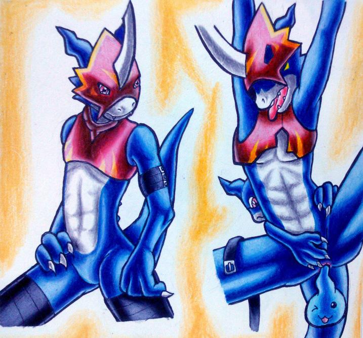 chicomon digimon flamedramon tmdduq6918 veemon