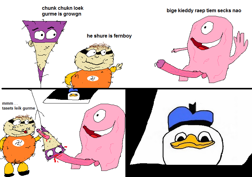 chum_chum dolan_dooc donald_duck fanboy fanboy_and_chum_chum meme swastika yum_yum