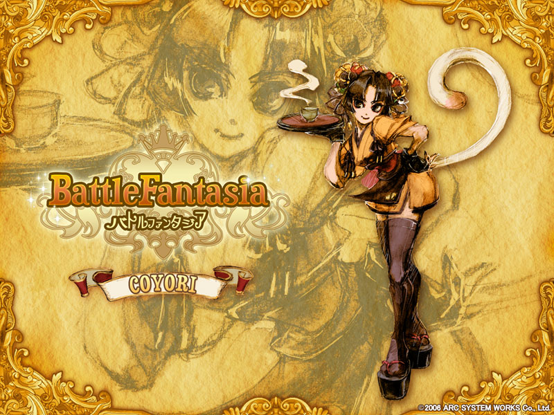 arc_system_works battle_fantasia cat_woman_waitress coyori poster_girl tail waitress