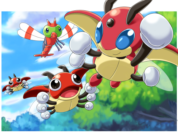 insect insects ladyba ledian ledyba no_humans pokemon yanma