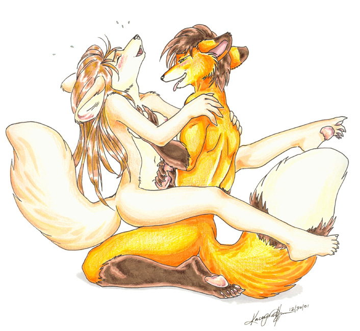 anthro blush breasts brown_hair canine claws dickgirl erection eyes_closed fennec fox fur hair handjob hindpaw intersex interspecies kacey kneeling kris_(goldfur) leanna male mammal nipples nude open_mouth orange_fur paws penetration penis plain_background plantigrade pussy sex soles toes white_background