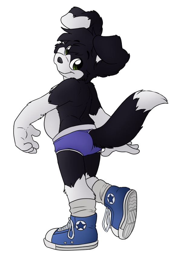 anthro butt canine chubby cub male mammal roni shoes solo underwear wolfblade young