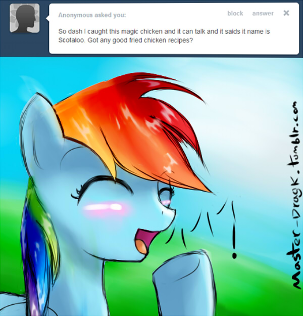 ask blue_fur blush dragk english_text equine eyes_closed female feral friendship_is_magic fur hair horse mammal multi-colored_hair my_little_pony open_mouth pony rainbow_dash_(mlp) rainbow_hair smile solo text tongue tumblr wings