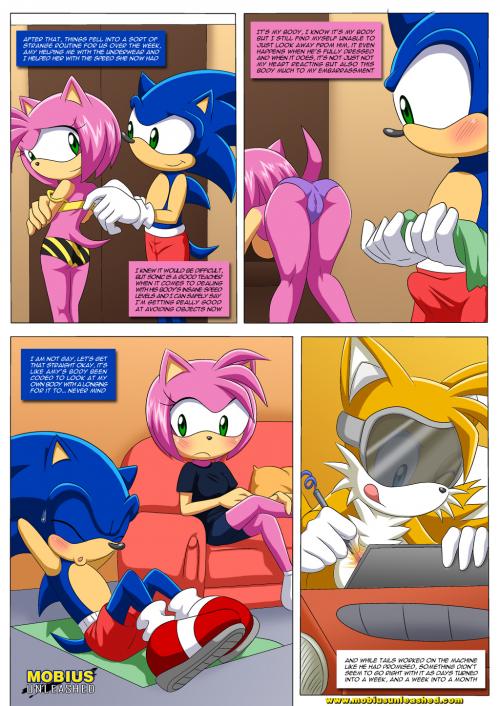 anthro back_turned blush canine fox from_behind hedgehog mammal miles_prower mobius_unleashed sega sonic_(series) sonic_the_hedgehog tails unknown_artist