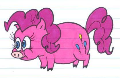 art blakej creative cutie_mark equine female feral friendship_is_magic hair horse humor mammal my_little_pony pink_hair pinkie_pie_(mlp) pony smile solo traditional traditional_media what what_has_science_done