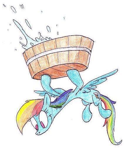 blakej creative cutie_mark equine female feral friendship_is_magic hair horse humor mammal multi-colored_hair my_little_pony pegasus pony rainbow_dash_(mlp) smile solo traditional traditional_media wings