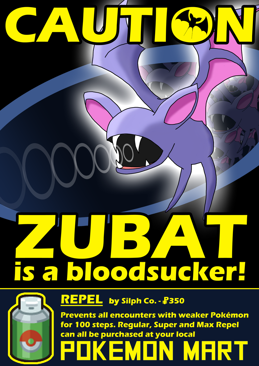 advertisement bat bats english_text extreme extreme_advertising flying humor lukecarvill nintendo open_mouth pok&eacute;mon poster repel teeth text the_truth tongue tooth video_games wings zubat