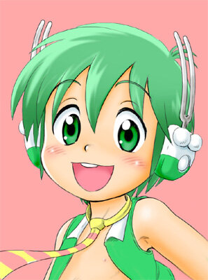 1boy child green_eyes green_hair lowres male_focus mitsui-jun mitsui_jun necktie ryuuto_(vocaloid) shota solo vocaloid