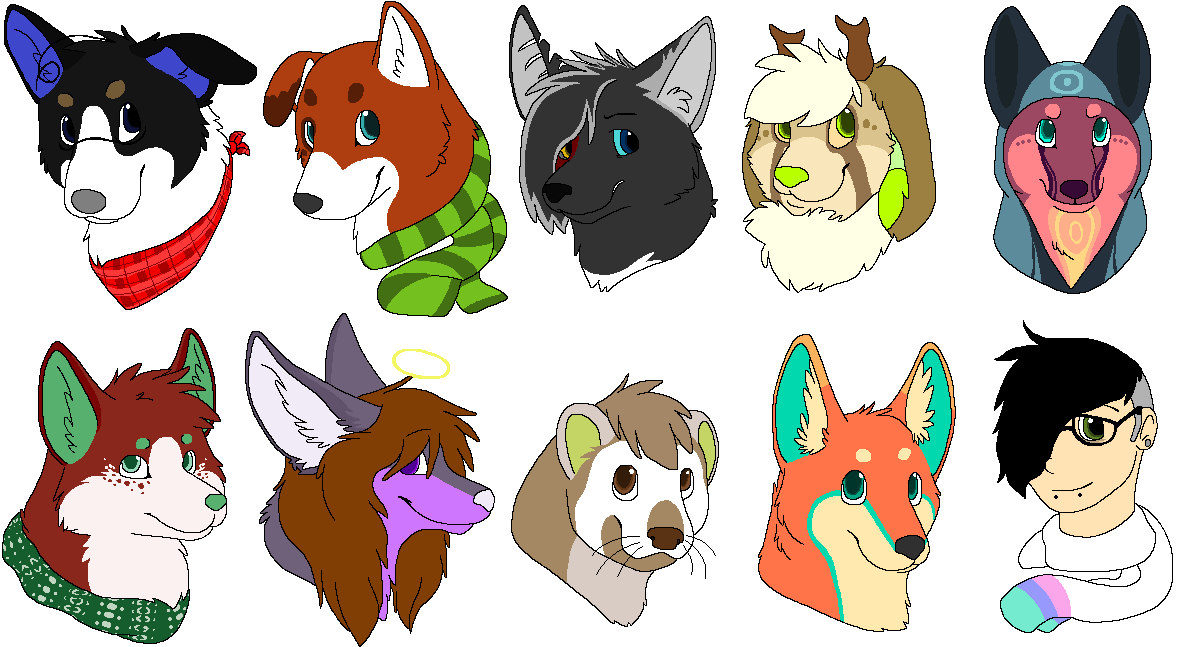 2013 aliasing ambiguous_form ambiguous_gender black_body black_fur black_hair black_nose blue_eyes blue_inner_ear blue_markings blue_sclera bluekyokitty brown_body brown_eyes brown_fur brown_hair brown_horn brown_nose button_ears canid canine canis circle_eyebrows clothing countershade_fur countershading deer digital_drawing_(artwork) digital_media_(artwork) domestic_dog domestic_ferret ear_piercing eyebrows eyewear facial_piercing fennec flat_colors floppy_ears fox fur furgonomic_hood furgonomics glasses green_eyes green_inner_ear green_nose green_scarf grey_body grey_fur grey_hair grey_inner_ear grey_nose grimace group hair hair_over_eye halo head_tuft headshot_portrait herding_dog heterochromia hood horn human hunting_dog husky hybrid inner_ear_fluff kerchief lagomorph leporid lip_piercing looking_at_viewer lop_ears mammal mango_(mangoswirls) markings mixed_breed mustelid musteline neckerchief nordic_sled_dog notched_ear one_ear_up one_eye_obstructed orange_body orange_fur pastoral_dog pattern_clothing pattern_scarf piercing pink_body pink_countershading pink_fur pomeranian portrait purple_body purple_countershading purple_fur rabbit red_body red_fur red_kerchief red_neckerchief saluki scarf sebdoggo shiba_inu siberian_husky sighthound simple_background smile snakebite_piercing snout spitz striped_clothing striped_scarf stripes swift_fox tan_body tan_fur true_musteline tuft undercut wearing_glasses weasel welsh_corgi whiskers white_background white_body white_fur white_hair white_inner_ear white_nose white_scarf wolf yellow_body yellow_countershading yellow_eyes yellow_inner_ear_fluff yellow_markings yellow_sclera