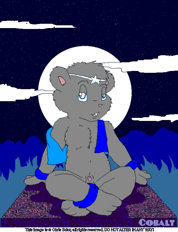 anthro bear blue_eyes chris_sutor classic classy cobalt delos inviting looking_at_viewer male mammal moon night nude open_mouth outside penis pose presenting seductive sitting smile solo spread_legs spreading stars teddy_bear vest vintage