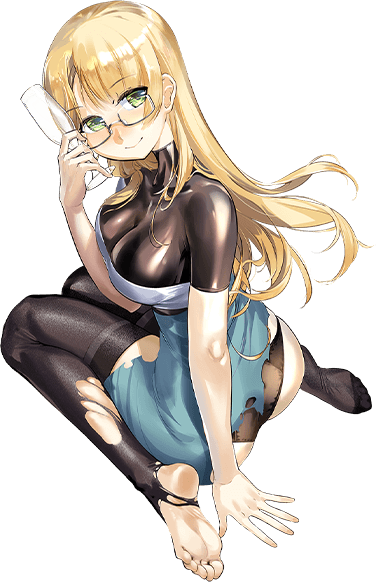 1girl ass barefoot blonde_hair breasts cleavage cocktail_glass cup dress drinking_glass full_body glasses green_eyes holding holding_cup kantai_collection large_breasts long_hair looking_back northampton_(kancolle) official_art panties semi-rimless_eyewear solo thighhighs underwear white_dress zeco