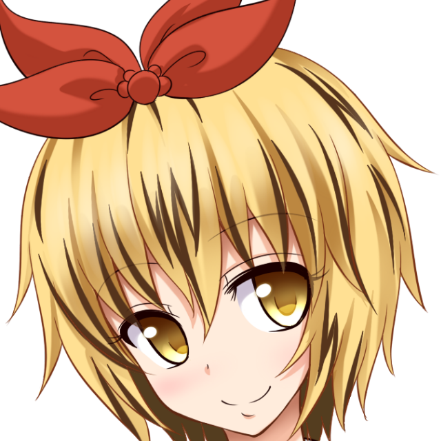 1girl black_hair blonde_hair closed_mouth commentary_request gin'you_haru hair_ornament looking_at_viewer multicolored_hair portrait profile_picture simple_background smile solo streaked_hair toramaru_shou touhou upper_body white_background yellow_eyes