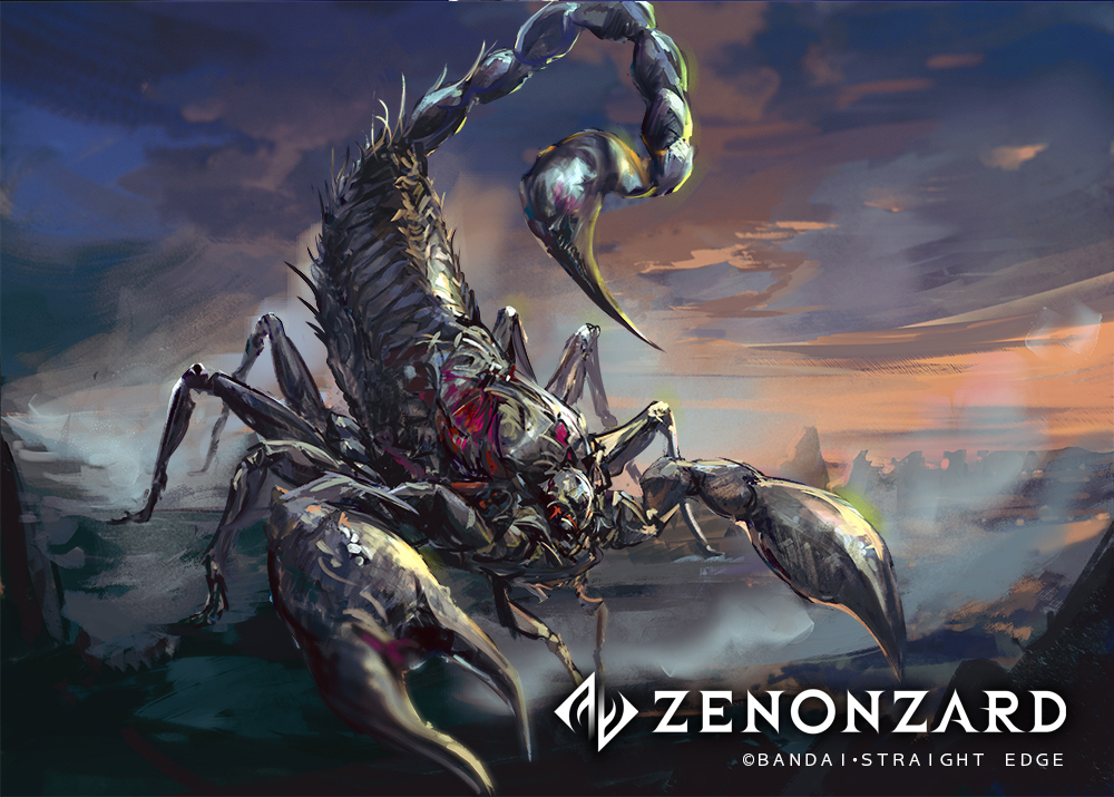 animal bug creature full_body hayaken_sarena logo monster official_art oversized_animal realistic scorpion solo zenonzard