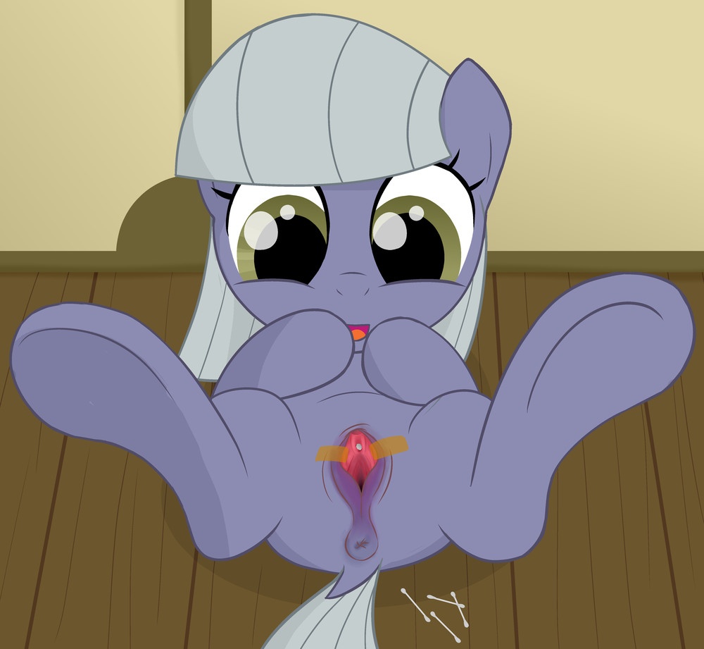anus blinkie_pie_(mlp) brown_eyes clitoris cub equine female feral friendship_is_magic grey_hair hair horse insertion lying mammal my_little_pony navel ohohokapi on_back open_mouth penetration pony pussy solo spread_pussy spreading urethral urethral_insertion urethral_penetration young
