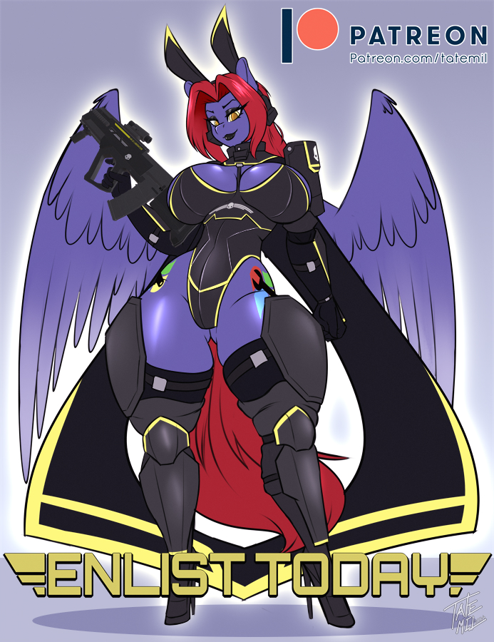 anthro breasts equid equine gun hasbro helldiver horse mammal my_little_pony pony ranged_weapon tatemil thick weapon