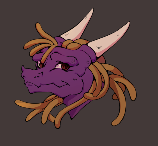 dragon edricus feral headshot_portrait horn icon male mightyzack mythological_creature mythological_scalie mythology portrait purple_body scalie simple_background