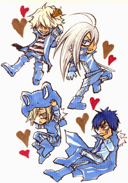 belphegor_(reborn) black_hair chibi crown cute fran_(reborn) katekyo_hitman_reborn katekyo_hitman_reborn! long_hair short_hair superbi_squalo varia xanxus