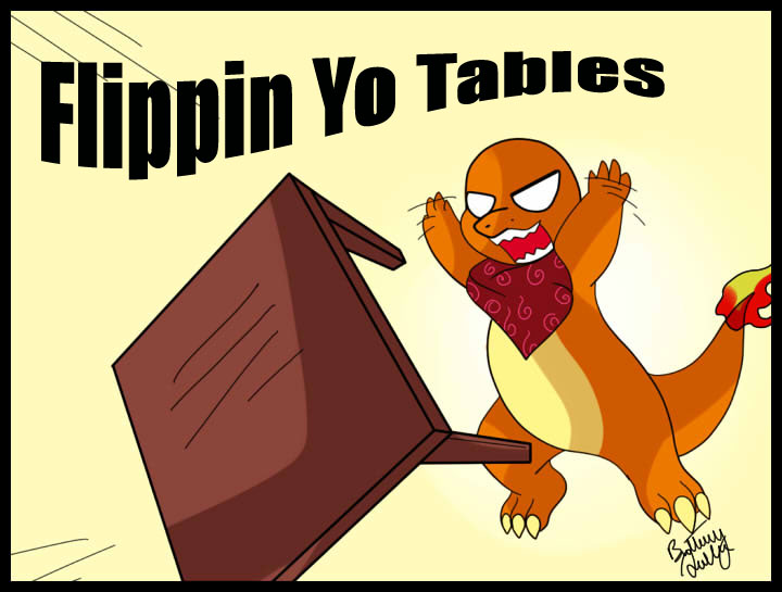 angry anime ascot bald barefoot batladie charmander claws cute dragon english_text fire flip_over humor lizard mad nintendo nude open_mouth orange_body orange_nose orange_skin plain_background pok&#233;mon pok&eacute;mon raised_arm reptile scalie shadow sharp_teeth skin solo spread_legs spreading standing table teeth text video_games white_background white_eyes wood yellow_skin young