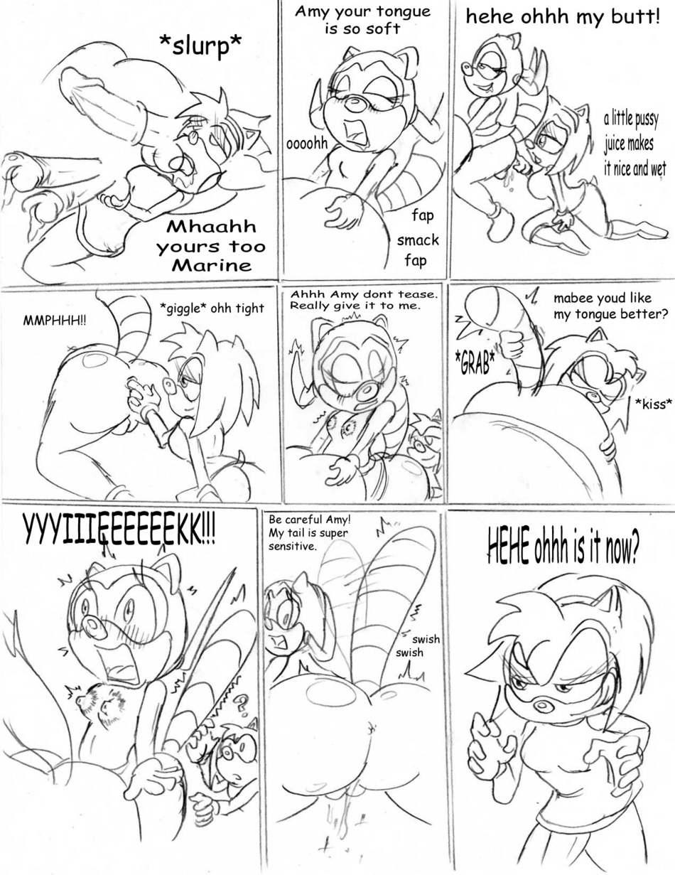 amy_rose anal anal_penetration anus balls black_and_white blush breasts butt canine clothed clothing comic dialog dress drooling english_text erect_nipples erection eyes_closed female feral fingering fingerless_gloves fox from_behind gloves hair hedgehog leetfreak licking lock444 looking_at_viewer looking_back male mammal marine_the_raccoon miles_prower monochrome multi_cock nipples nude open_mouth oral oral_sex penetration penis plain_background pussy pussy_juice raised_tail rimming saliva sega sex shirt shocked sitting smile sonic_(series) spread_legs spreading tail_grab text tongue tongue_out vaginal vaginal_penetration video_games zulana