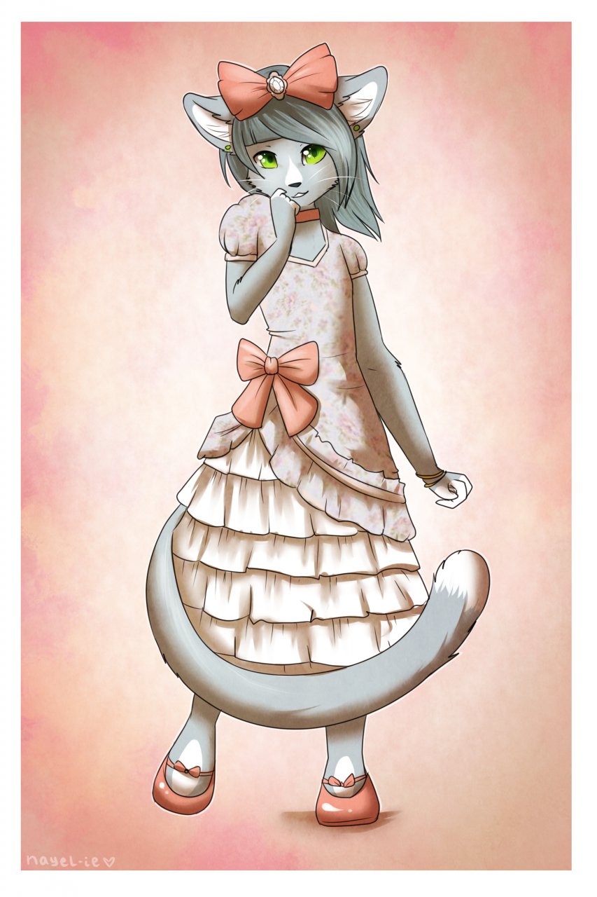 clothed clothing collar crossdressing cute dress feline girly lolita male mammal nayel-ie solo standing young