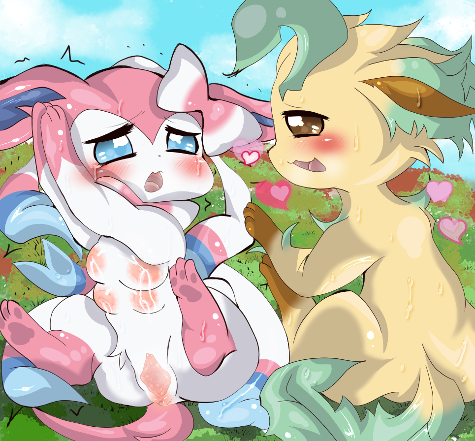 canine douro_rose eeveelution female fox leafeon mammal nintendo pok&#233;mon porkyman sylveon video_games