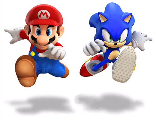 crossover mario mario_&amp;_sonic_at_the_olympic_games mario_and_sonic_at_the_olympic_games nintendo running sega simple_background sonic sonic_the_hedgehog super_mario_bros.