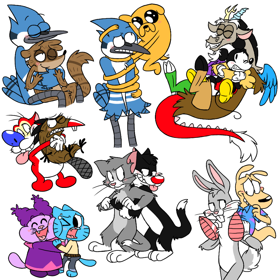 angry_beavers anthro avian beaver bird blue_jay blush bugs_bunny canine cat chowder chowder_(series) crossover daggett discord_(mlp) disney dog draconequus duo feline friendship_is_magic gay gumball_watterson hug jake_the_dog lagomorph looney_tunes male mammal marsupial mickey_mouse mordecai mouse multiple_scenes my_little_pony rabbit raccoon regular_show ren_and_stimpy rigby rocko rocko's_modern_life rocko's_modern_life rodent stimpy sylvester the_amazing_world_of_gumball tom_(tom_&amp;_jerry) tom_and_jerry tongue tongue_out toony wallaby warner_brothers wings xiamtheferret young