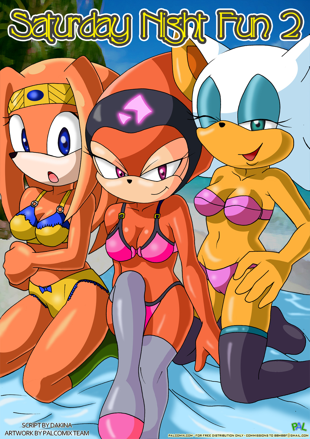 bbmbbf breasts butt comic echidna female group mammal mobius_unleashed outside palcomix rouge_the_bat sega shade_the_echidna sonic_(series) tikal_the_echidna