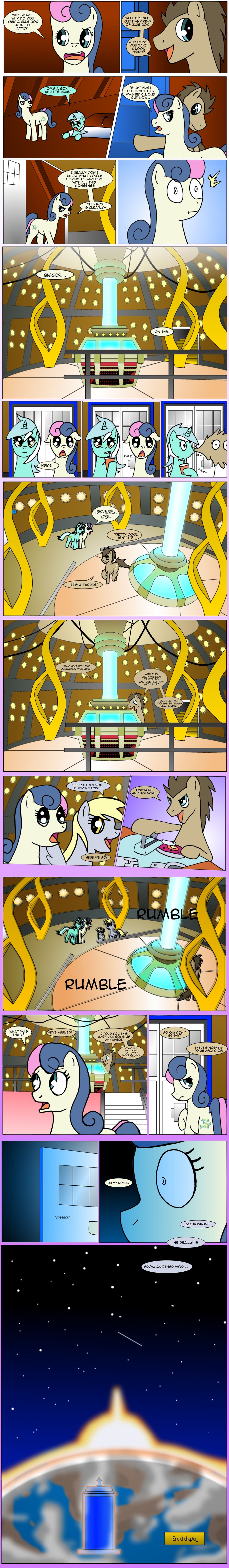 bigger_version_at_the_source blonde_hair blue_eyes bonbon_(mlp) brown_fur brown_hair comic cutie_mark derpy_hooves_(mlp) dialog doctor_whooves_(mlp) drink edowaado english_text equine eyes female feral friendship_is_magic fur green_fur grey_fur group hair horn horse inside lyra_(mlp) lyra_heartstrings_(mlp) male mammal my_little_pony pegasus pony smile spitting standing text two_tone_hair unicorn white_fur wings yellow_eyes