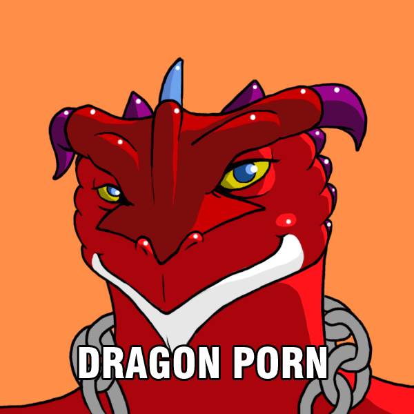 chain dragon endenden english_text horn looking_at_viewer loop male nodding red_dragon saethwr scalie smile solo text the_truth