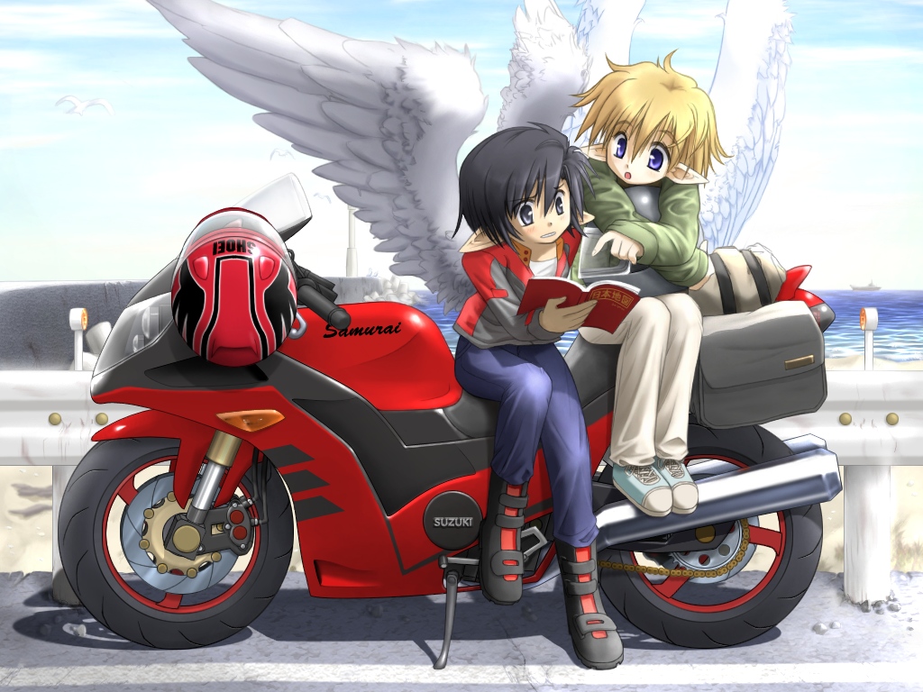 angel getty motorcycle original wings