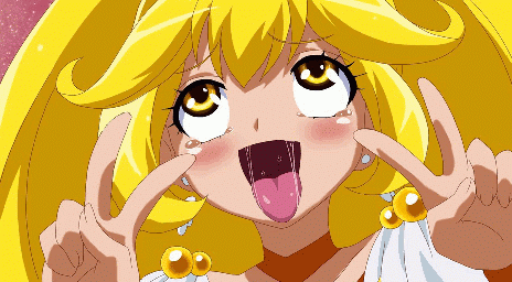 ahegao animated animated_gif cure_peace kuroki_tomoko lowres parody precure pretty_cure smile_precure! watashi_ga_motenai_no_wa_dou_kangaetemo_omaera_ga_warui!