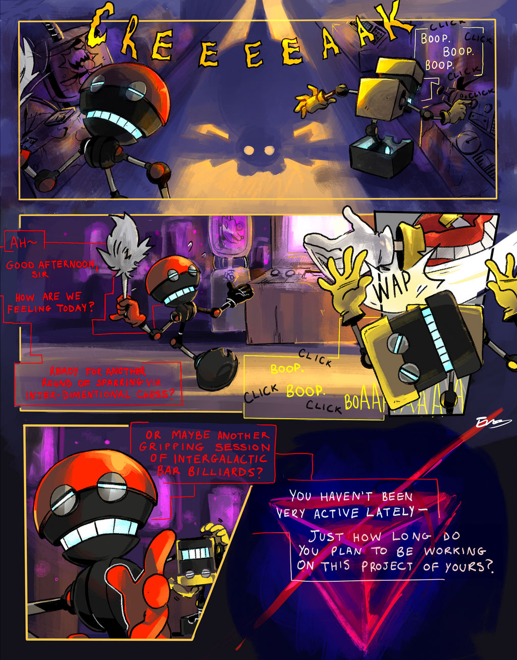 cleaning cleaning_tool comic comic_panel cubot dr._eggman ebetto english_text floating gem hi_res human machine male mammal onomatopoeia orbot red_body robot sega shadow slap sonic_forces sonic_the_hedgehog_(series) sound_effects text yellow_body