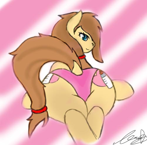 brown_fur button's_mom button's_mom cutie_mark equine female feral flank fur horse leoheartxx2 looking_at_viewer mammal milf mother my_little_pony original_character panties parent pony presenting solo underwear