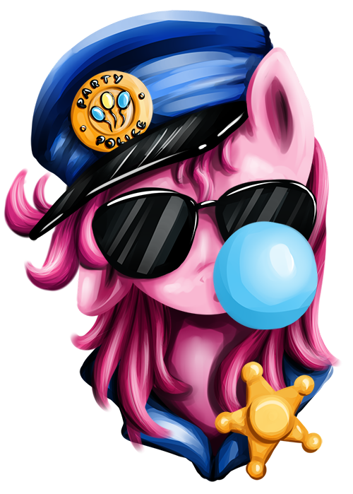 alpha_channel badge cutie_mark eyewear female feral friendship_is_magic fur hair hat long_hair looking_at_viewer my_little_pony pink_fur pink_hair pinkie_pie_(mlp) plain_background solo sunglasses transparent_background