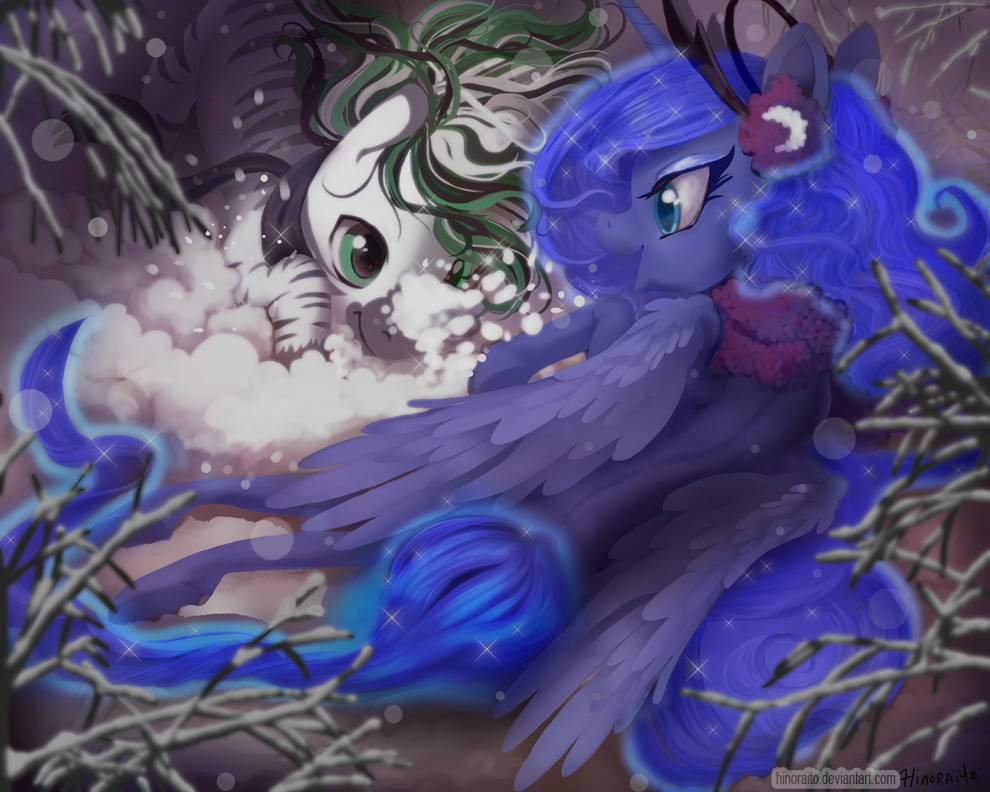 equine female friendship_is_magic hair hinoraito horn horse mammal my_little_pony pony princess_luna_(mlp) smile winged_unicorn wings