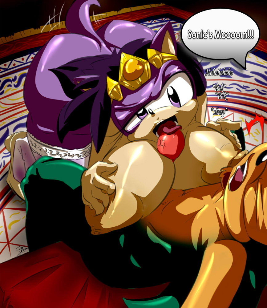 areola beard big_breasts breasts english_text erect_nipples erection eyes_closed facial_hair female gblastman hair hedgehog huge_breasts laugh licking male mammal milf mother nipples nude oral oral_sex original_character parent penis purple_eyes purple_hair queen_aleena sega sex sonic_(series) sonic_the_hedgehog straight text titfuck tongue tongue_out