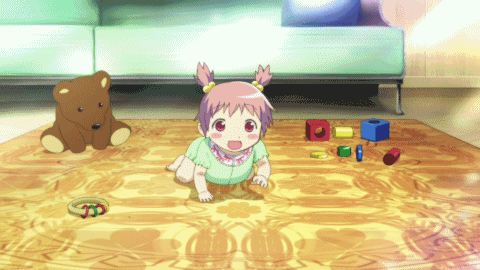 2girls animated animated_gif baby barefoot blocks brown_eyes cart child couch crawling dress hairband indoors kaname_junko kaname_madoka lowres mahou_shoujo_madoka_magica mahou_shoujo_madoka_magica_movie mother_and_daughter multiple_girls on_floor pants pillow pink_eyes pink_hair plant purple_hair rug shirt skirt smile stairs stuffed_animal stuffed_toy teddy_bear toddler toy twintails window young younger