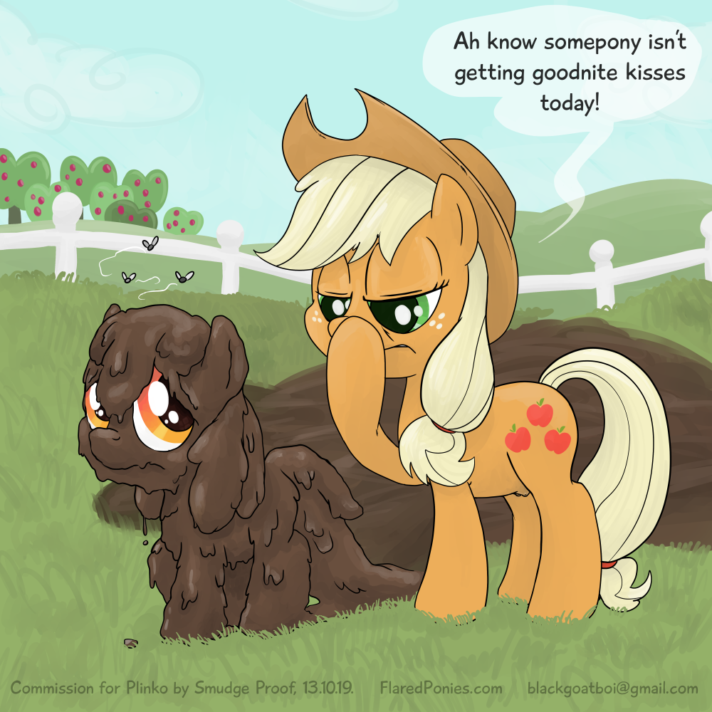 applejack_(mlp) cub duo equine f&aelig;ces feces female feral fly friendship_is_magic hat horse mammal my_little_pony pony scat smudge_proof teats young