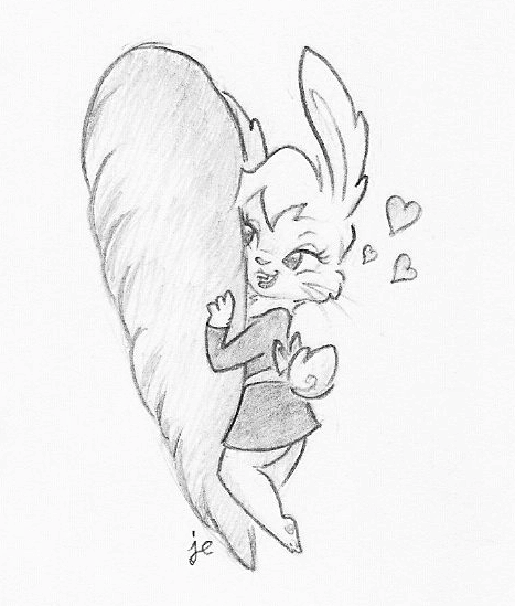 bunny-luv carrot female greyscale lagomorph mammal monochrome pencils rabbit skirt swiftcutter
