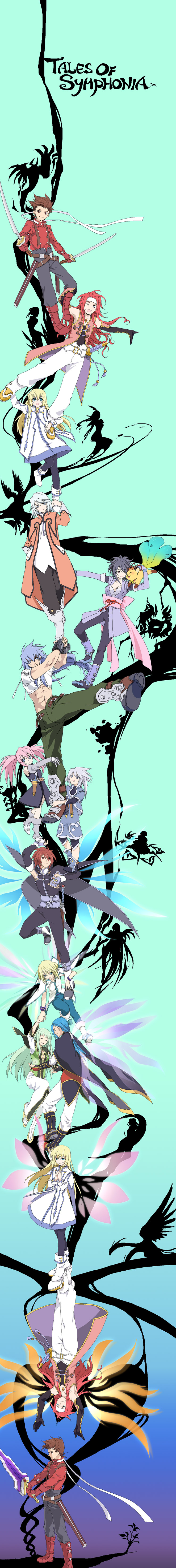 6+girls absurdres alternate_wings aska_(tales) collet_brunel commentary_request corrine dual_wielding durarara!! everyone fujibayashi_shiina genius_sage gnome_(tales) highres holding ifrit_(tales) iwatsuki kratos_aurion lloyd_irving long_image luna_(tos) martel_(tales) maxwell_(tales) mithos_yggdrasill multiple_boys multiple_girls one_eye_closed origin_(tales) presea_combatir refill_sage regal_bryan shadow_(tales) sword sylph_(tales) tales_of_(series) tales_of_symphonia tall_image trust_me undine_(tales) volt weapon wings yuan_(tales) zelos_wilder