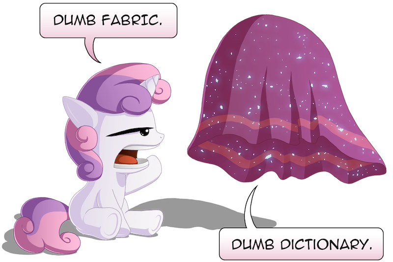 cub duo english_text engrishman equine fabric female feral friendship_is_magic fur hair horn horse long_hair mammal my_little_pony open_mouth plain_background pony purple_hair sitting sweetie_belle_(mlp) text tongue transparent_background two_tone_hair unicorn white_fur young